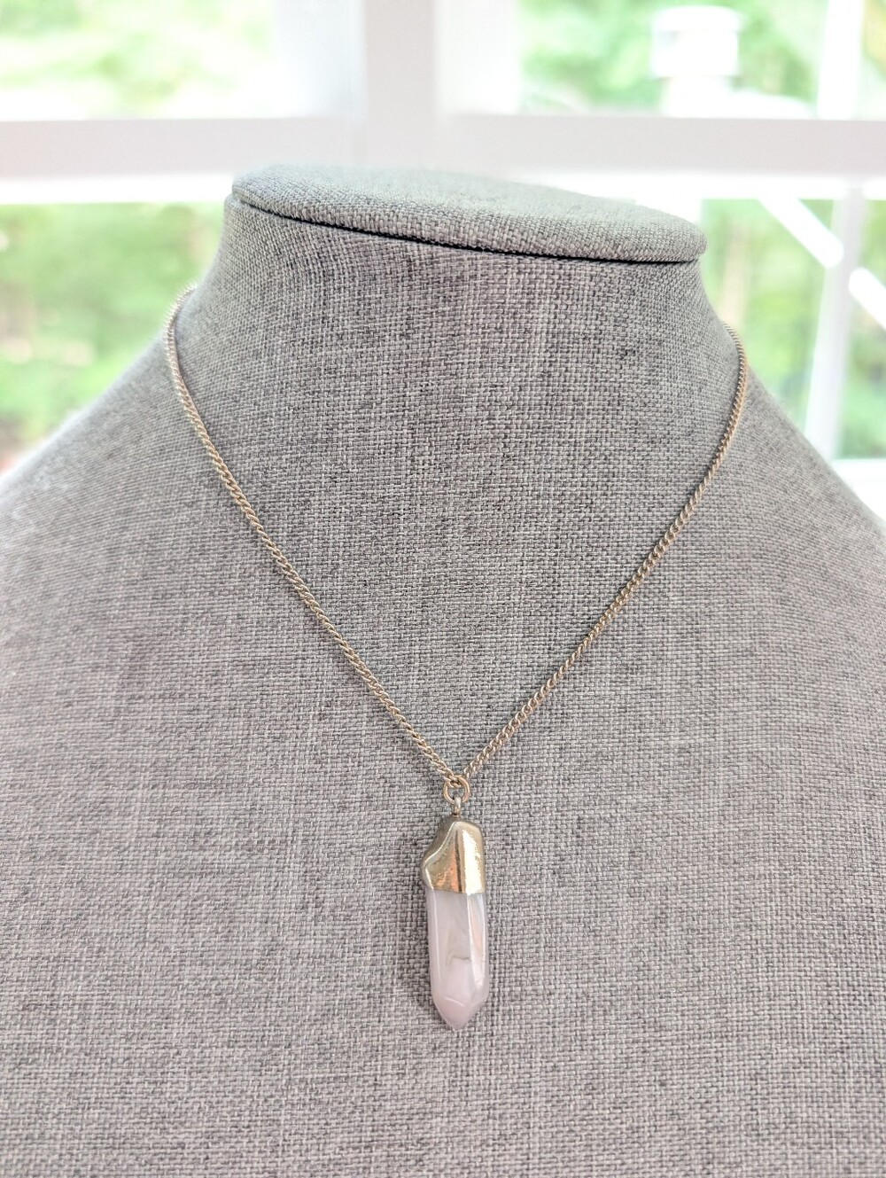 Trendy Silver Tone Faux Stone Crystal Layering Bohemian Hippie Necklace